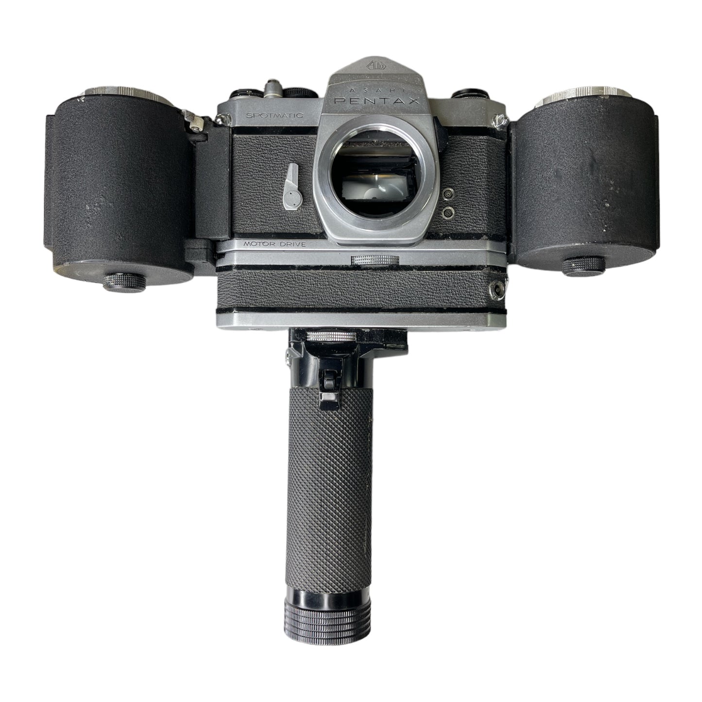 Pentax Spotmatic SP Motor Drive Grip and 250 back