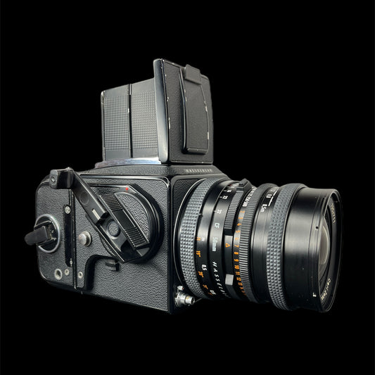 Hasselblad 500c/m Black w/ 50mm Distagon CF FLE A12 Back B#RC1307799 L#7954711 JB AY