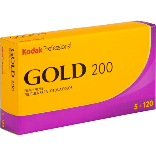 Kodak Professional Gold 200 Color Negative Film (120 Roll Film, 5-Pack)