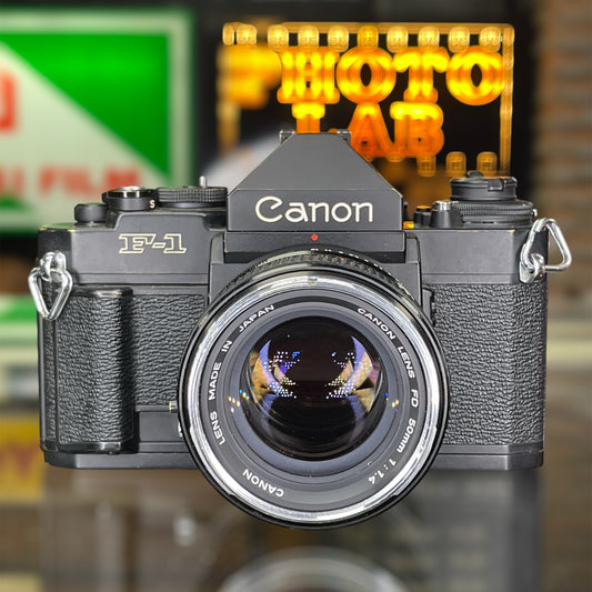 Canon F1N w/ 50mm F/1.4 "o" B#157224 L#75014 JB